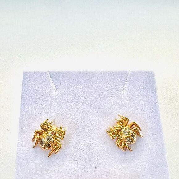 18k gold filled Spooky spider earrings small stud earrings - Picture 1 of 2